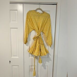 RHODE Ella Dress Yellow Hearts Size XS